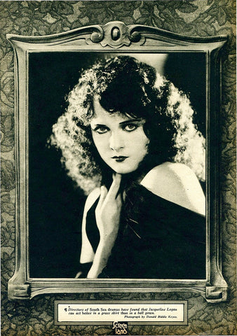 1922 Jaqueline Logan Photo 13 x 17 Inch Reproduction Movie Memorabilia Poster