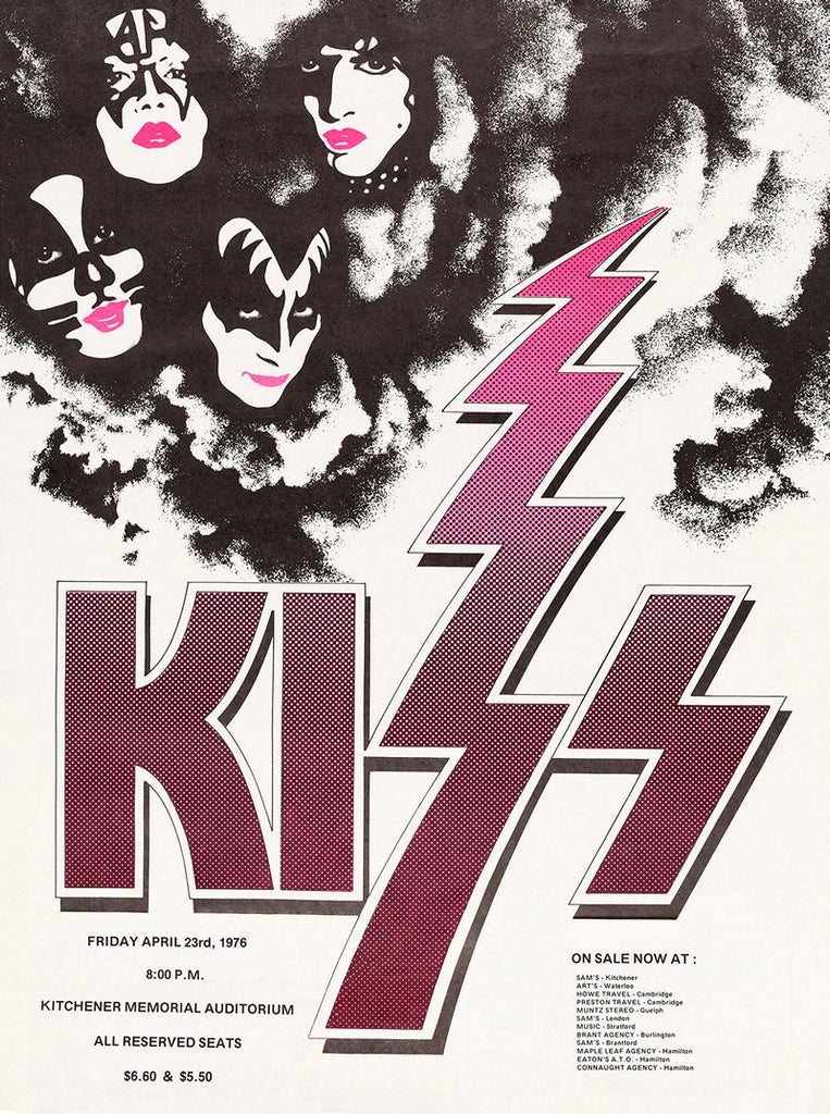 1976 Kiss Kitchener ONT Canada 13 x 17 Inch Reproduction Concert Memorabilia Poster