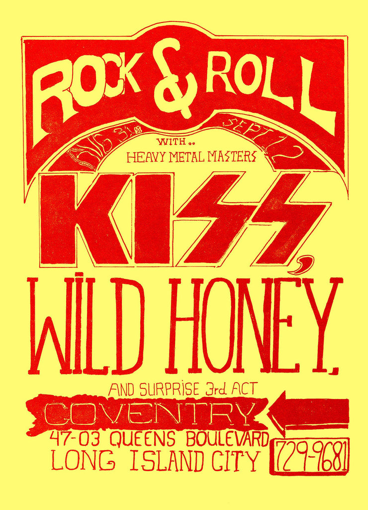 1974 Kiss Pre-1st LP Release Coventry 13 x 17 Inch Reproduction Concert Memorabilia Poster