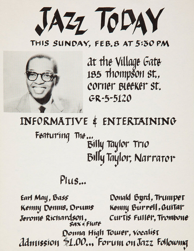 1959 Kenny Burrell Village Gate New York City 13 x 17 Inch Reproduction Jazz Concert Memorabilia Poster