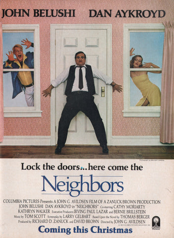 1981 Vintage JOHN BELUSHI & DAN AYKROYD In NEIGHBORS Columbia Movie Print Ad