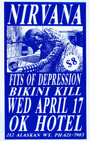 1991 Nirvana OK Hotel 13 x 17 Inch Reproduction Concert Memorabilia Poster