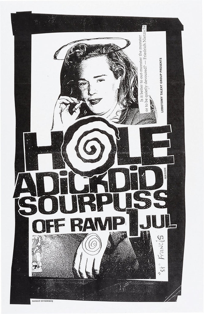 1990s Hole Courtney Love Off Ramp 13 x 17 Inch Reproduction Concert Memorabilia Poster