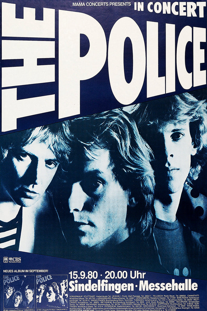 1980 Police 2nd LP German Tour 12 x 16 Repro Record Promo Concert Poster