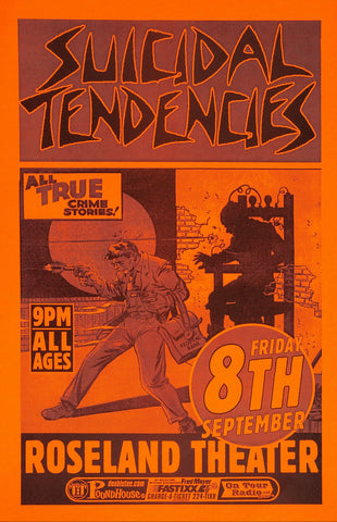 2003 Suicidal Tendencies Roseland Theater 13 x 17 Inch Reproduction Concert Memorabilia Poster