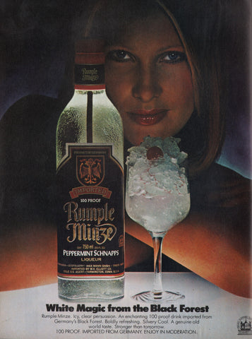1981 Vintage RUMPLE MINZE Peppermint Schnapps German Liqueur Distillery Print Ad