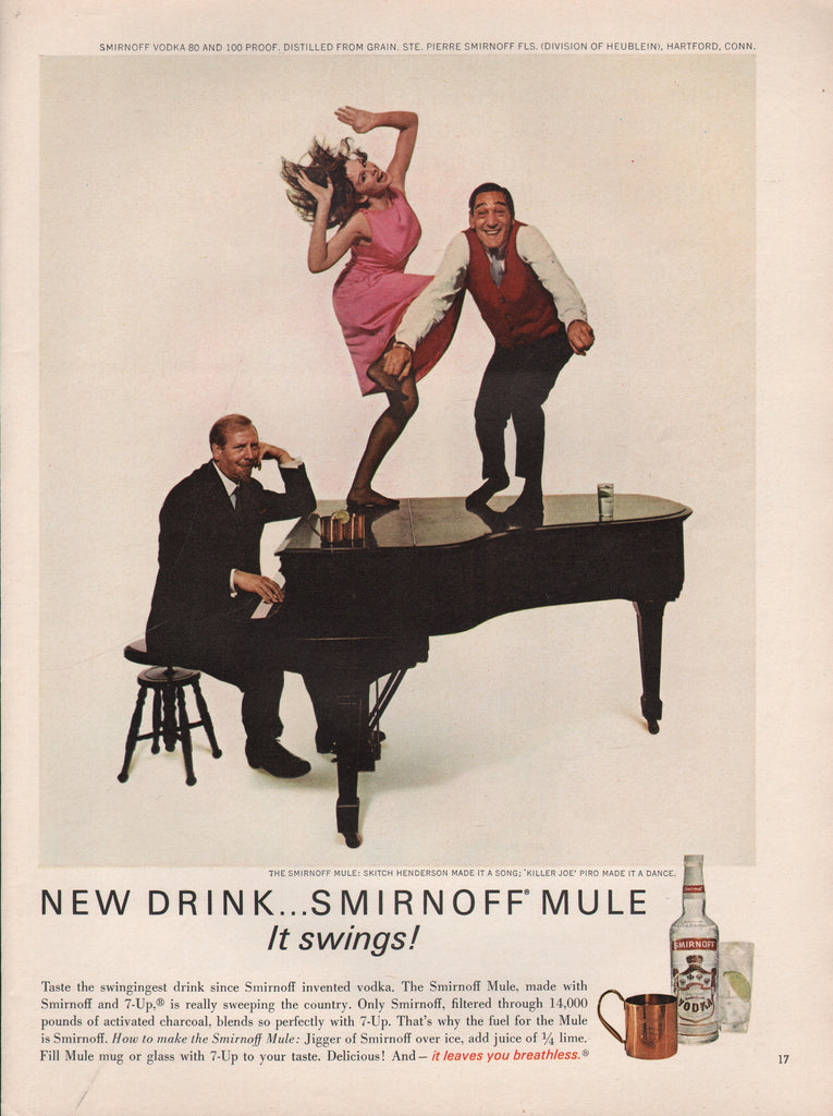 1965 Vintage SMIRNOFF Vodka Skitch Henderson Smirnoff Mule Distillery Print Ad