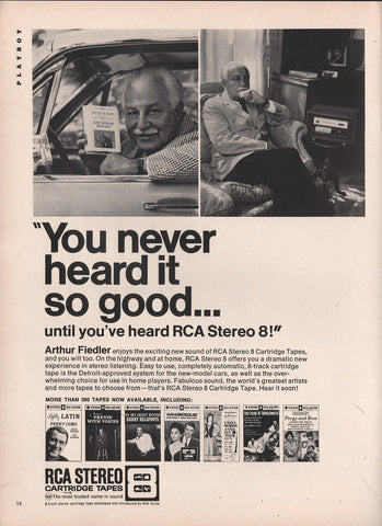 1966 Vintage Arthur Fiedler In RCA Stereo 8 Cartridge Tapes Promo Print Ad