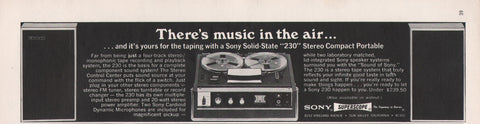 1968 Vintage SONY Superscope 230 4-Track Stereo Reel Record Playback Amp & Pre-Amp Deck Print Ad