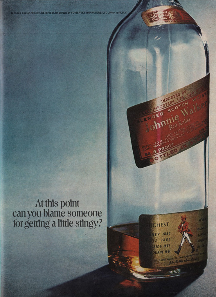 1971 Vintage JOHNNIE WALKER Red Label Scotch Whiskey Distillery Print Ad