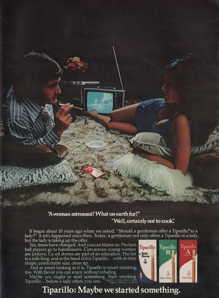 1971 Vintage TIPARILLO Cigars Woman Astronaut Print Ad