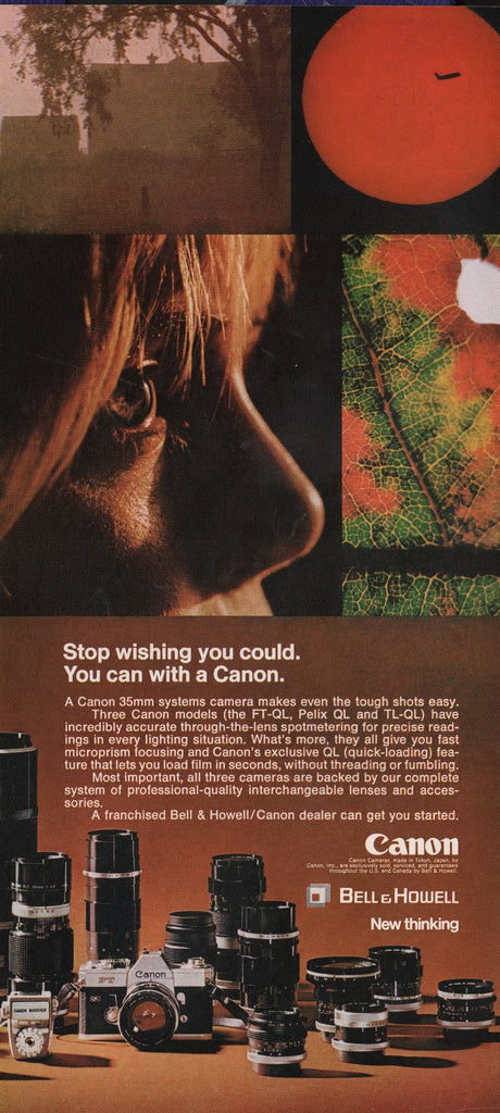 1971 Vintage CANON 35mm Camera & Lens Accessories Print Ad