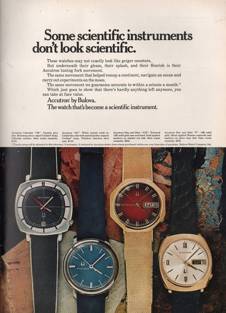 1971 Vintage BULOVA Accutron Scientific Instrument Calendar Watches Print Ad