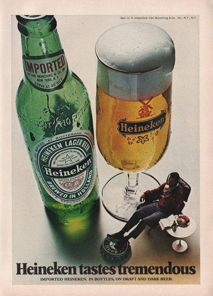 1971 Vintage HEINEKEN Lager Beer Tremendous Breweriana Print Ad