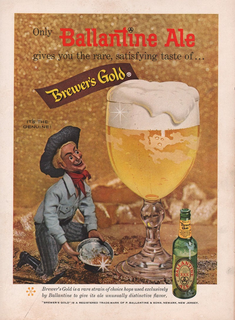 1958 Vintage Ballentine Ale Brewer's Gold Beer & Ale Print Ad