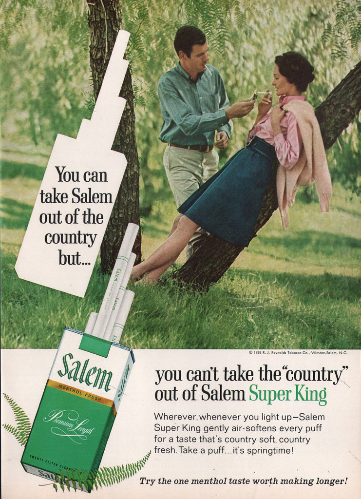 1968 Vintage SALEM Super King Cigarettes Tobacco Print Ad