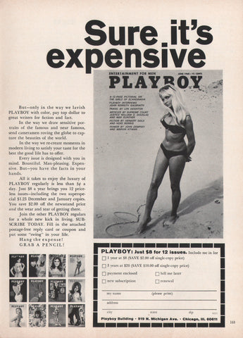 1968 Vintage PLAYBOY Subscription Print Ad
