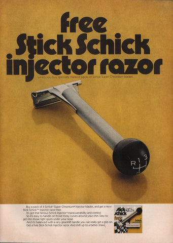 1973 Vintage SCHICK Injector Stick Schick Razor Print Ad