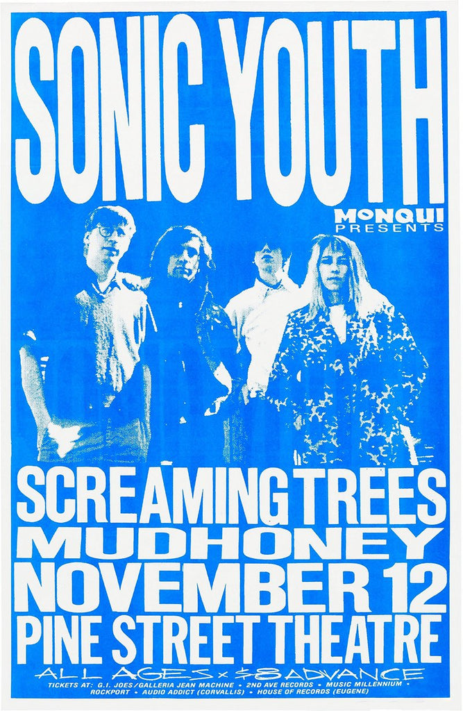 1988 Sonic Youth Pine St. Theater 13 x 17 Inch Reproduction Concert Memorabilia Poster