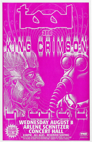 2001 Tool & King Crimson 13 x 17 Inch Reproduction Concert Memorabilia Poster