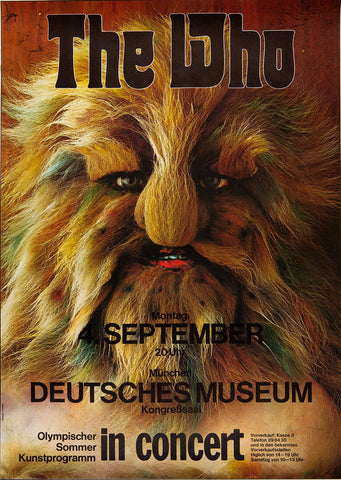 1972 Who Deutsches Museum Munich Germany  13 x 17 Inch Reproduction Concert Memorabilia Poster