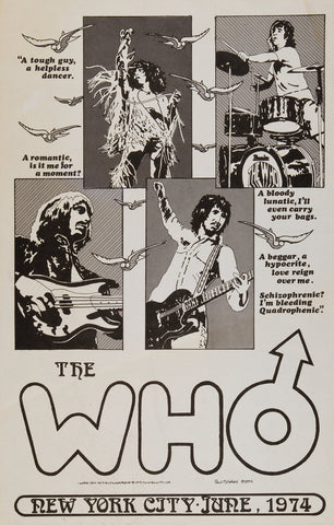 1974 Who NYC 13 x 17 Inch Reproduction Concert Memorabilia Poster