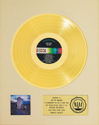 1971 Who Who's Next Record Award 13 x 17 Inch Reproduction Record Promo Memorabilia Poster