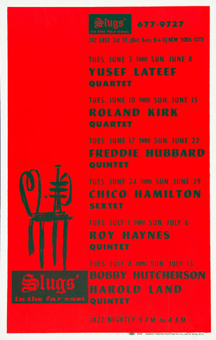 1969 Yusef Lateef Roland Kirk Freddie Hubbard NYC 13 x 17 Inch Reproduction Jazz Concert Memorabilia Poster