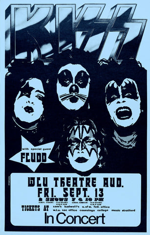 1974 Kiss WEA Theater Auditorium 13 x 17 Inch Reproduction Concert Memorabilia Poster