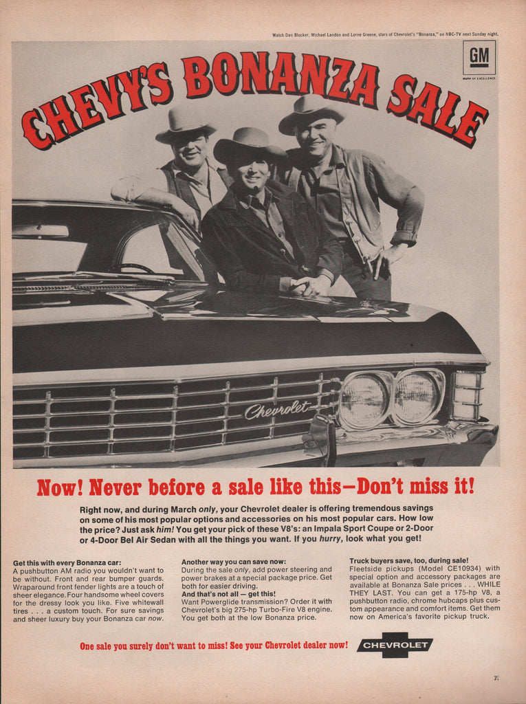 1965 Chevrolet Impala Bonanza TV Show GM Automobile Digital Download